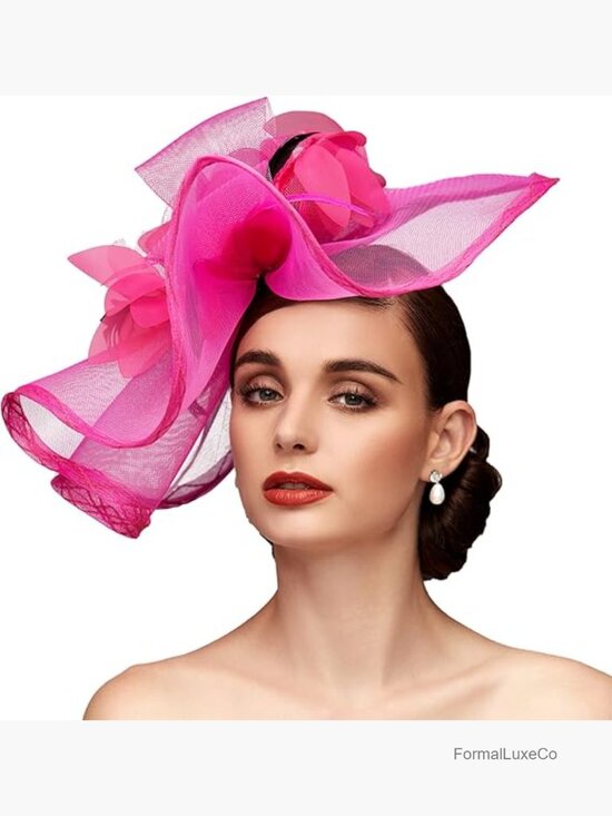 Mesh Floral Feather Fascinator Headband Wedding Cocktail Tea Party main image 5